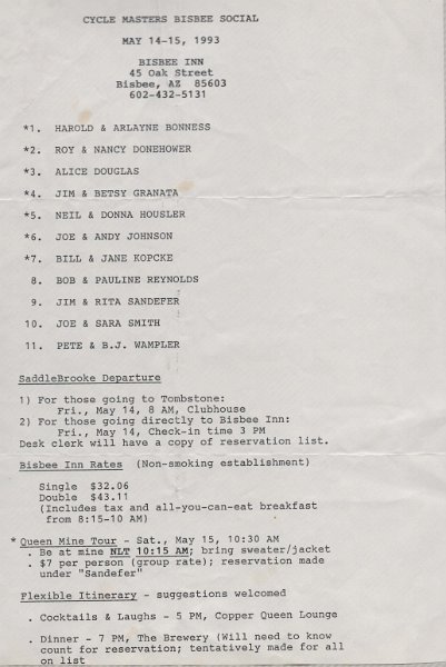 Social - May 1993 - Bisbee - 1